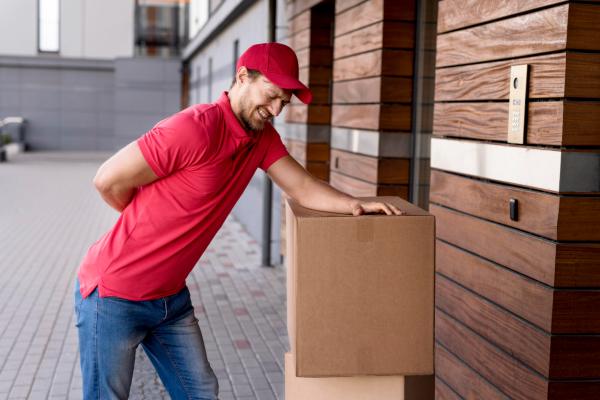 Man hurts back lifting box