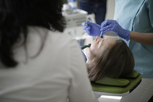 Patient in dentist's chair