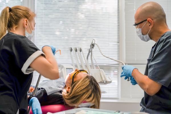 Patient getting treatment form dentist