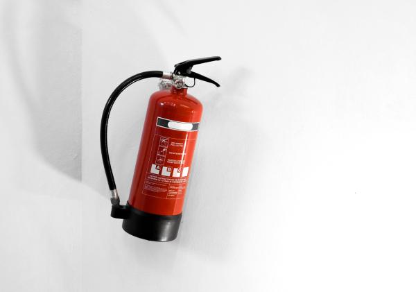 Fire extinguisher in workplace