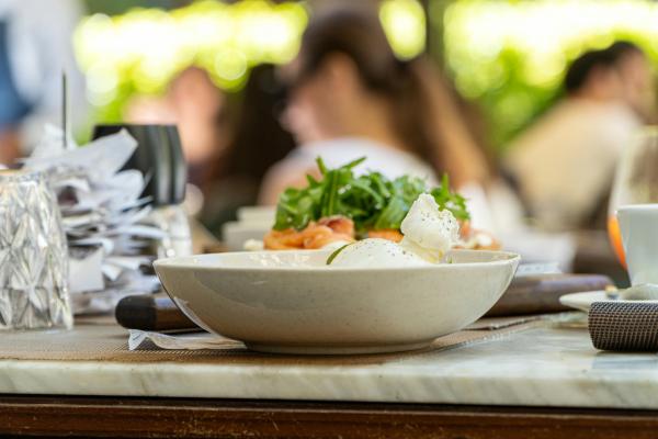 Plate of food in cafe